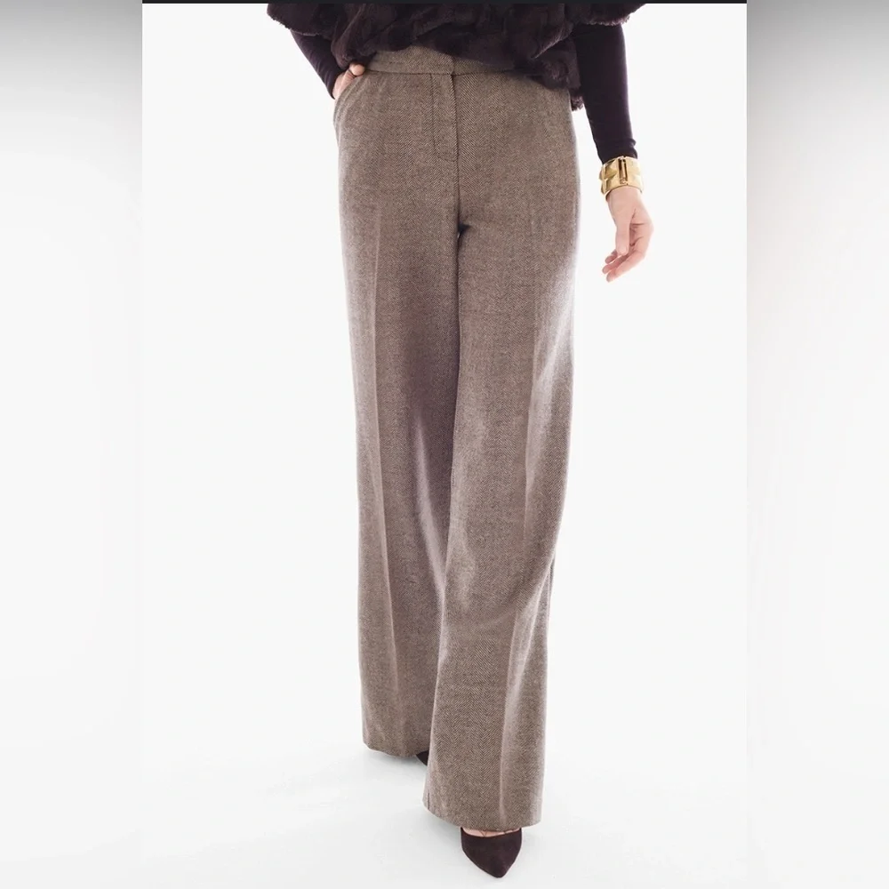 Women’s‎ Banana Republic Tweed Wide Leg Brown Trousers Size 8S EUC